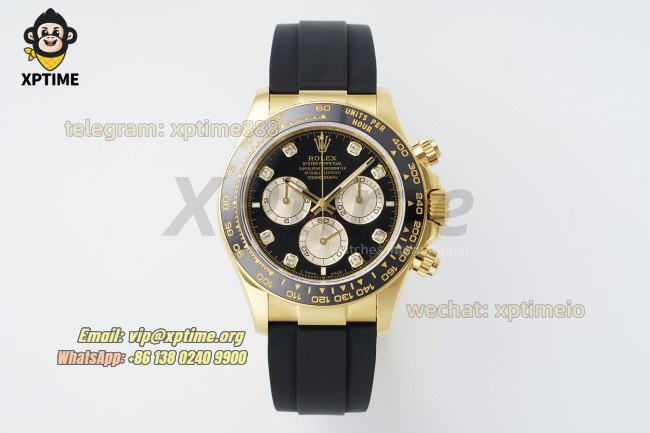 Daytona 126518 40mm QF Black YG/Diamond on YG/RU Strap SH4131 Super Clone Daytona 126518 40mm QF Black YG/Diamond on YG/RU Strap SH4131 Super Clone