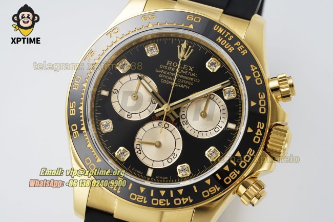 Daytona 126518 40mm QF Black YG/Diamond on YG/RU Strap SH4131 Super Clone Daytona 126518 40mm QF Black YG/Diamond on YG/RU Strap SH4131 Super Clone