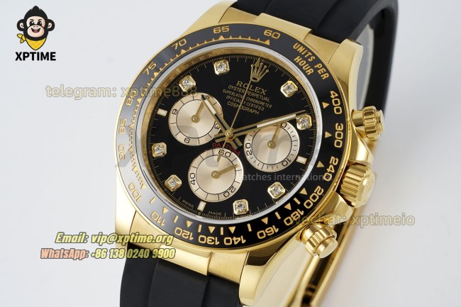Daytona 126518 40mm QF Black YG/Diamond on YG/RU Strap SH4131 Super Clone Daytona 126518 40mm QF Black YG/Diamond on YG/RU Strap SH4131 Super Clone