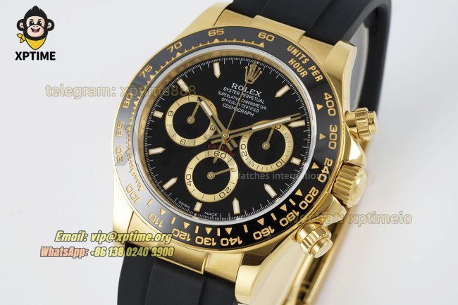 Daytona 126518 40mm QF Black/Stick on YG/RU Strap SH4131 Super Clone Daytona 126518 40mm QF Black/Stick on YG/RU Strap SH4131 Super Clone