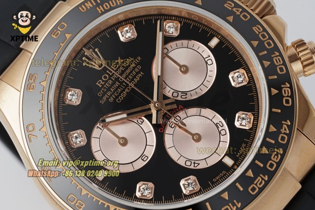 Daytona 126515 40mm QF Black Champagne/Diamond on RG/RU Strap SH4131 Super Clone (Weighted) Daytona 126515 40mm QF Black Champagne/Diamond on RG/RU Strap SH4131 Super Clone (Weighted)