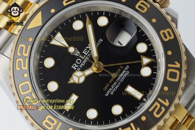GMT Master II 126713 GRNR 40mm QF Black/Dot on Jub YG/SS Bracelet VR3285 GMT Master II 126713 GRNR 40mm QF Black/Dot on Jub YG/SS Bracelet VR3285