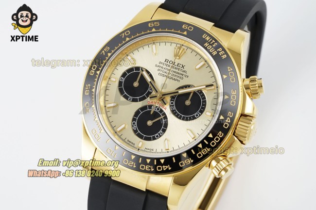 Daytona 126518 40mm QF YG Black/Stick on YG/RU Strap SH4131 Super Clone (Weighted) Daytona 126518 40mm QF YG Black/Stick on YG/RU Strap SH4131 Super Clone (Weighted)