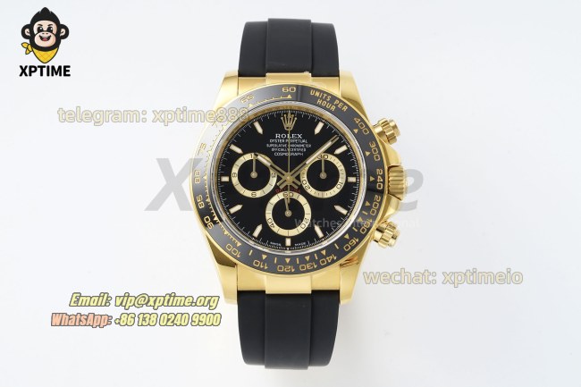 Daytona 126518 40mm QF Black/Stick on YG/RU Strap SH4131 Super Clone (Weighted) Daytona 126518 40mm QF Black/Stick on YG/RU Strap SH4131 Super Clone (Weighted)