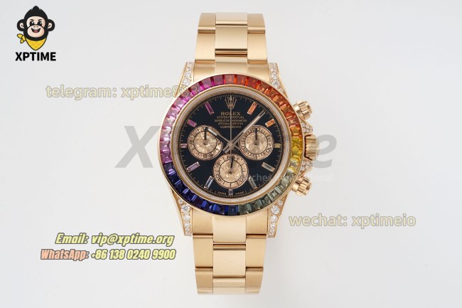 Daytona 40mm SONIC Black Rainbow/Diamond on RG/RG Bracelet SA4130 Super Clone Daytona 40mm SONIC Black Rainbow/Diamond on RG/RG Bracelet SA4130 Super Clone