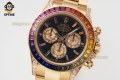 Daytona 40mm SONIC Black Rainbow/Diamond on RG/RG Bracelet SA4130 Super Clone Daytona 40mm SONIC Black Rainbow/Diamond on RG/RG Bracelet SA4130 Super Clone