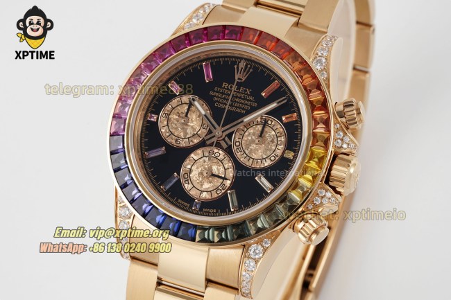 Daytona 40mm SONIC Black Rainbow/Diamond on RG/RG Bracelet SA4130 Super Clone Daytona 40mm SONIC Black Rainbow/Diamond on RG/RG Bracelet SA4130 Super Clone
