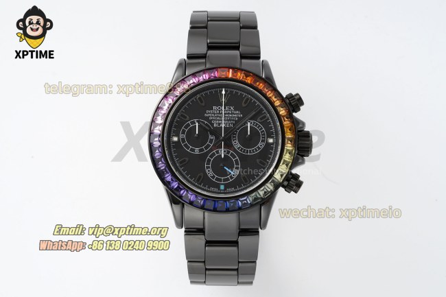 Daytona 40mm SONIC Black Rainbow/Diamond on Black Ceramic Bracelet SA4130 Super Clone Daytona 40mm SONIC Black Rainbow/Diamond on Black Ceramic Bracelet SA4130 Super Clone