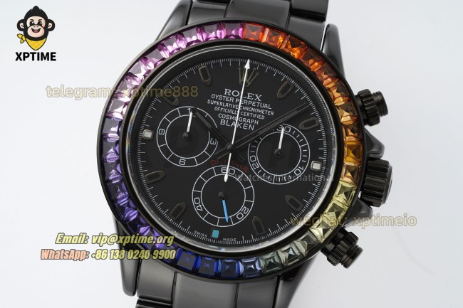 Daytona 40mm SONIC Black Rainbow/Diamond on Black Ceramic Bracelet SA4130 Super Clone Daytona 40mm SONIC Black Rainbow/Diamond on Black Ceramic Bracelet SA4130 Super Clone