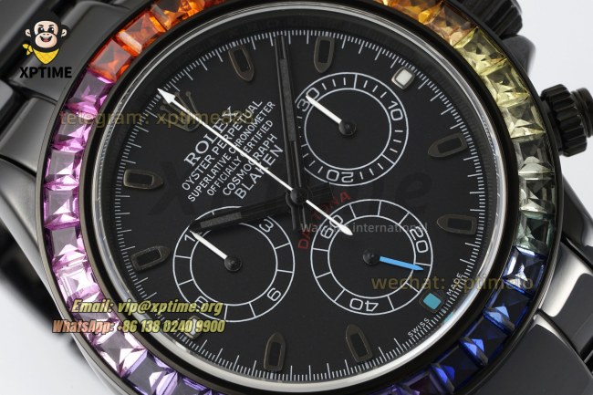Daytona 40mm SONIC Black Rainbow/Diamond on Black Ceramic Bracelet SA4130 Super Clone Daytona 40mm SONIC Black Rainbow/Diamond on Black Ceramic Bracelet SA4130 Super Clone