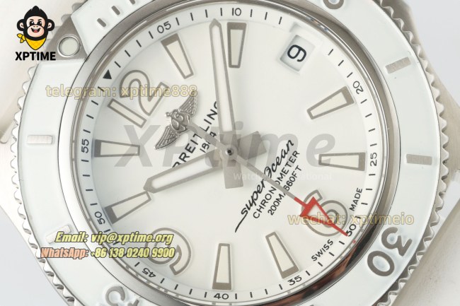Superocean 44mm TF White/Stick & Numeral on SS/RU Bracelet A2824 Superocean 44mm TF White/Stick & Numeral on SS/RU Bracelet A2824