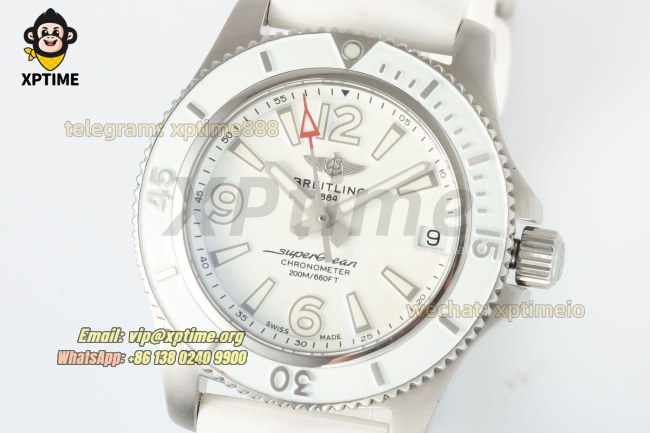 Superocean 44mm TF White/Stick & Numeral on SS/RU Bracelet A2824 Superocean 44mm TF White/Stick & Numeral on SS/RU Bracelet A2824