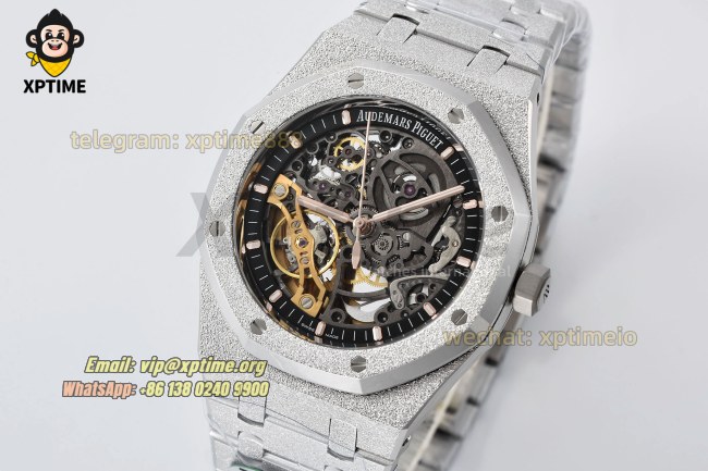 Royal Oak 15407 Frosted 41mm THBF Skeleton/Stick on SS/SS Bracelet SH3132 Super Clone Royal Oak 15407 Frosted 41mm THBF Skeleton/Stick on SS/SS Bracelet SH3132 Super Clone