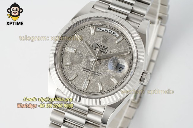 DayDate 228239 40mm THBF Meteorite/Diamond Stick on SS/SS Bracelet SH3255 Super Clone (Weighted) DayDate 228239 40mm THBF Meteorite/Diamond Stick on SS/SS Bracelet SH3255 Super Clone (Weighted)