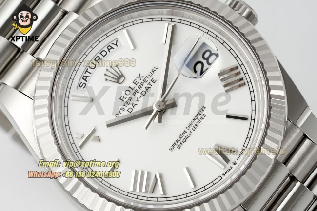 DayDate 228239 40mm THBF White/Roman on SS/SS Bracelet SH3255 Super Clone (Weighted) DayDate 228239 40mm THBF White/Roman on SS/SS Bracelet SH3255 Super Clone (Weighted)