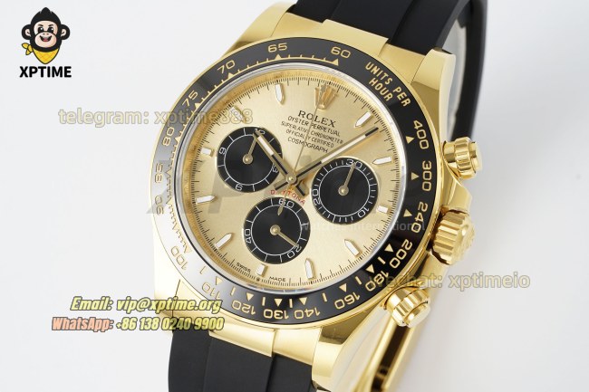 Daytona 126518 40mm THBF YG Black/Stick on YG/RU Strap SH4131 Super Clone Daytona 126518 40mm THBF YG Black/Stick on YG/RU Strap SH4131 Super Clone