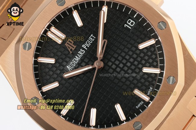 Royal Oak 15500 41mm TWSF Black/Stick on RG/RG Bracelet A4302 Super Clone Royal Oak 15500 41mm TWSF Black/Stick on RG/RG Bracelet A4302 Super Clone