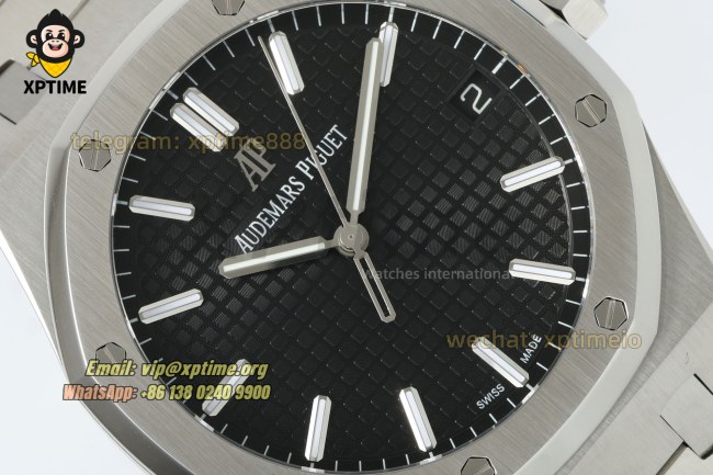 Royal Oak 15500 41mm TWSF Black/Stick on SS/SS Bracelet A4302 Super Clone Royal Oak 15500 41mm TWSF Black/Stick on SS/SS Bracelet A4302 Super Clone