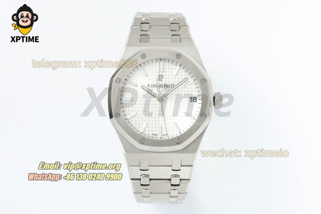 Royal Oak 15500 41mm TWSF White/Stick on SS/SS Bracelet A4302 Super Clone Royal Oak 15500 41mm TWSF White/Stick on SS/SS Bracelet A4302 Super Clone