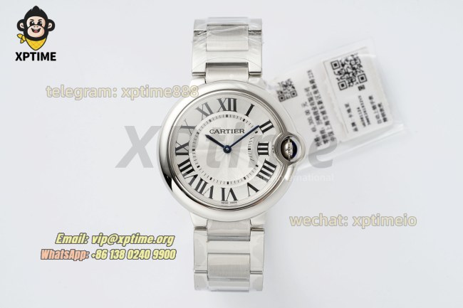 Ballon Bleu De Cartier 36mm V6F White/Roman on SS/SS Bracelet Quartz Ballon Bleu De Cartier 36mm V6F White/Roman on SS/SS Bracelet Quartz