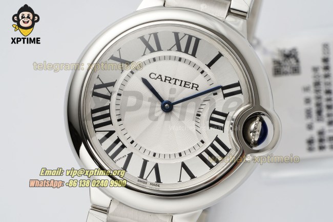 Ballon Bleu De Cartier 36mm V6F White/Roman on SS/SS Bracelet Quartz Ballon Bleu De Cartier 36mm V6F White/Roman on SS/SS Bracelet Quartz