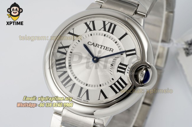 Ballon Bleu De Cartier 36mm V6F White/Roman on SS/SS Bracelet Quartz Ballon Bleu De Cartier 36mm V6F White/Roman on SS/SS Bracelet Quartz