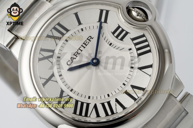Ballon Bleu De Cartier 36mm V6F White/Roman on SS/SS Bracelet Quartz Ballon Bleu De Cartier 36mm V6F White/Roman on SS/SS Bracelet Quartz