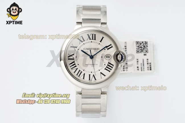 Ballon Bleu De Cartier 42mm V6F White/Roman on SS/SS Bracelet Quartz Ballon Bleu De Cartier 42mm V6F White/Roman on SS/SS Bracelet Quartz