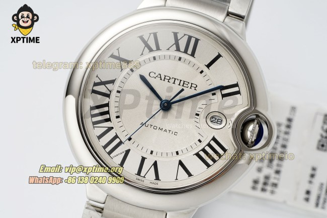 Ballon Bleu De Cartier 42mm V6F White/Roman on SS/SS Bracelet Quartz Ballon Bleu De Cartier 42mm V6F White/Roman on SS/SS Bracelet Quartz