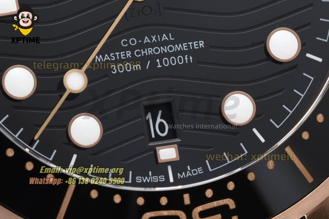 Seamaster 300M 42mm VSF Black/Dot on RG/RU Strap A8801 Seamaster 300M 42mm VSF Black/Dot on RG/RU Strap A8801