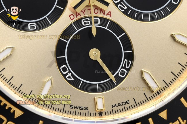 Daytona 126518 40mm VSF YG Black/Stick on YG/RU Strap DD4131 Super Clone Daytona 126518 40mm VSF YG Black/Stick on YG/RU Strap DD4131 Super Clone