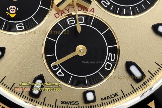 Daytona 116518 40mm VSF YG Black/Stick on YG/RU Strap DD4130 Super Clone Daytona 116518 40mm VSF YG Black/Stick on YG/RU Strap DD4130 Super Clone