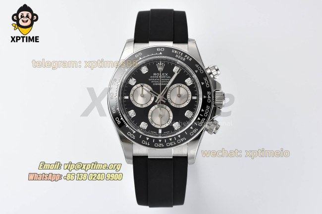 Daytona 126519 40mm VSF Black Gray/Diamond on SS/RU Strap DD4131 Super Clone Daytona 126519 40mm VSF Black Gray/Diamond on SS/RU Strap DD4131 Super Clone