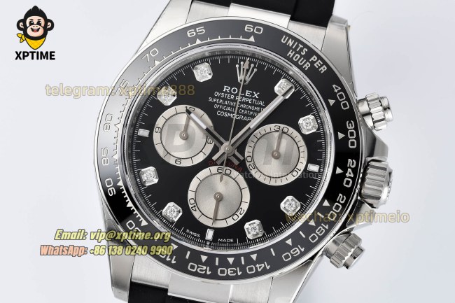 Daytona 126519 40mm VSF Black Gray/Diamond on SS/RU Strap DD4131 Super Clone Daytona 126519 40mm VSF Black Gray/Diamond on SS/RU Strap DD4131 Super Clone