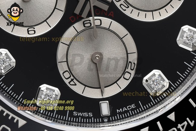 Daytona 126519 40mm VSF Black Gray/Diamond on SS/RU Strap DD4131 Super Clone Daytona 126519 40mm VSF Black Gray/Diamond on SS/RU Strap DD4131 Super Clone