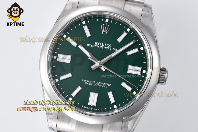 Oyster Perpetual 124300 41mm VSF Green/Stick on SS/SS Bracelet VS3230 Super Clone Oyster Perpetual 124300 41mm VSF Green/Stick on SS/SS Bracelet VS3230 Super Clone