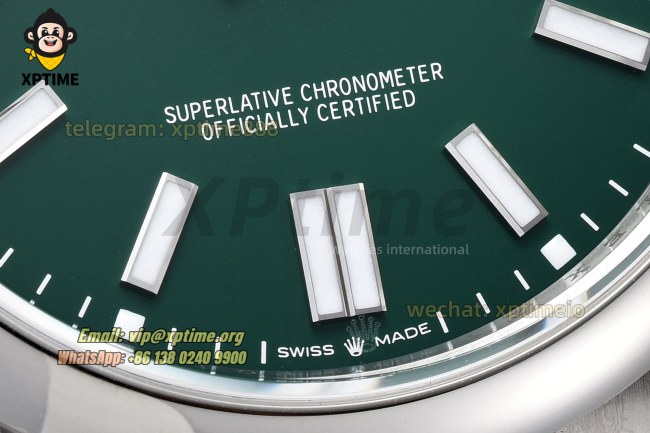 Oyster Perpetual 124300 41mm VSF Green/Stick on SS/SS Bracelet VS3230 Super Clone Oyster Perpetual 124300 41mm VSF Green/Stick on SS/SS Bracelet VS3230 Super Clone