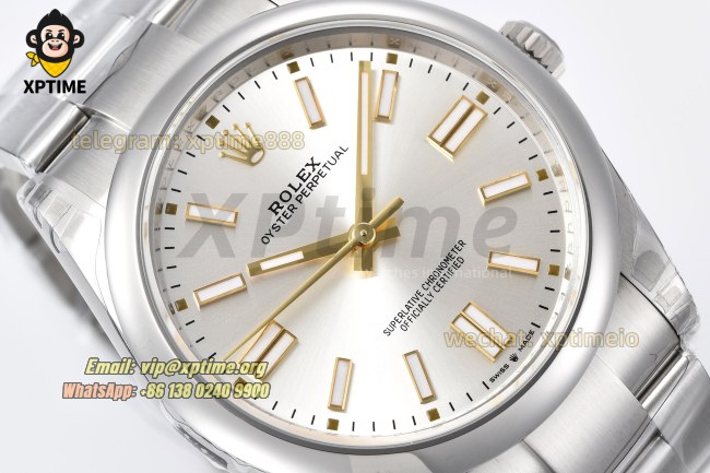 Oyster Perpetual 124300 41mm VSF Silver/Stick on SS/SS Bracelet VS3230 Super Clone Oyster Perpetual 124300 41mm VSF Silver/Stick on SS/SS Bracelet VS3230 Super Clone