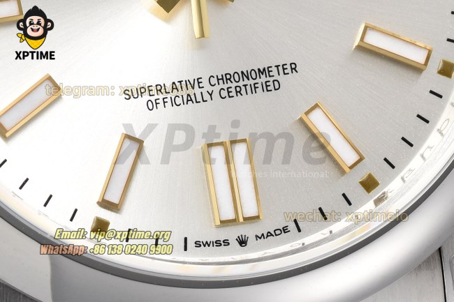 Oyster Perpetual 124300 41mm VSF Silver/Stick on SS/SS Bracelet VS3230 Super Clone Oyster Perpetual 124300 41mm VSF Silver/Stick on SS/SS Bracelet VS3230 Super Clone