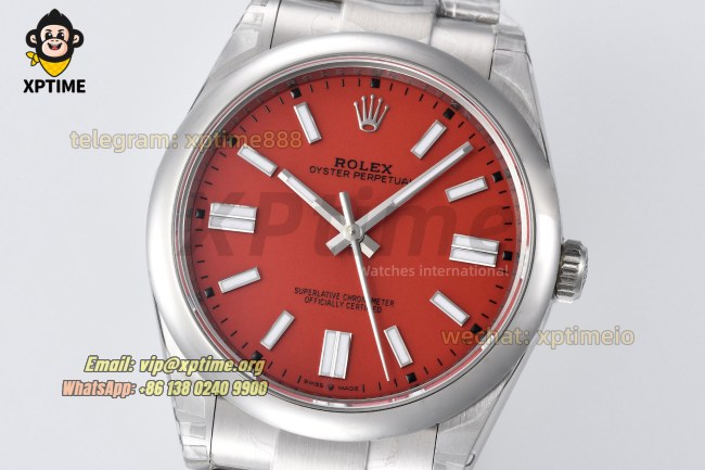 Oyster Perpetual 124300 41mm VSF Red/Stick on SS/SS Bracelet VS3230 Super Clone Oyster Perpetual 124300 41mm VSF Red/Stick on SS/SS Bracelet VS3230 Super Clone