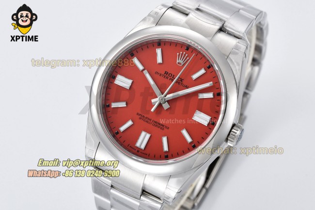Oyster Perpetual 124300 41mm VSF Red/Stick on SS/SS Bracelet VS3230 Super Clone Oyster Perpetual 124300 41mm VSF Red/Stick on SS/SS Bracelet VS3230 Super Clone