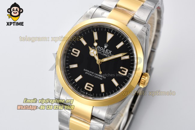 Explorer I 124273 36mm VSF Black/Stick & Numeral on YG/SS Bracelet VS3230 Super Clone Explorer I 124273 36mm VSF Black/Stick & Numeral on YG/SS Bracelet VS3230 Super Clone