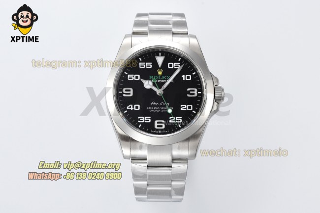 Airking 126900 40mm VSF Black/Numeral on SS Bracelet VS3230 Super Clone Airking 126900 40mm VSF Black/Numeral on SS Bracelet VS3230 Super Clone