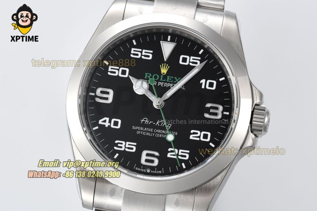 Airking 126900 40mm VSF Black/Numeral on SS Bracelet VS3230 Super Clone Airking 126900 40mm VSF Black/Numeral on SS Bracelet VS3230 Super Clone