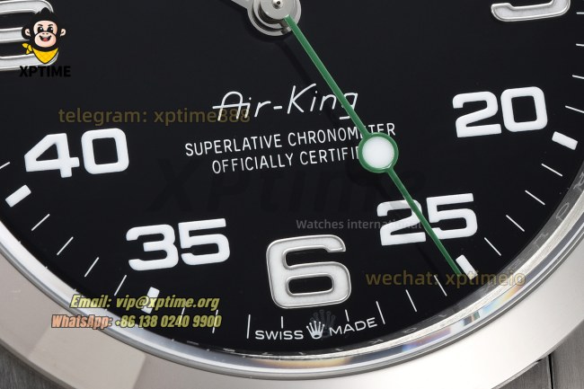 Airking 126900 40mm VSF Black/Numeral on SS Bracelet VS3230 Super Clone Airking 126900 40mm VSF Black/Numeral on SS Bracelet VS3230 Super Clone