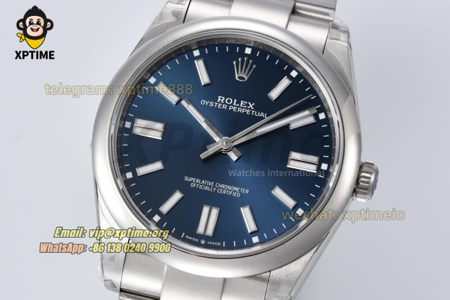 Oyster Perpetual 124300 41mm VSF Blue/Stick on SS/SS Bracelet VS3230 Super Clone Oyster Perpetual 124300 41mm VSF Blue/Stick on SS/SS Bracelet VS3230 Super Clone