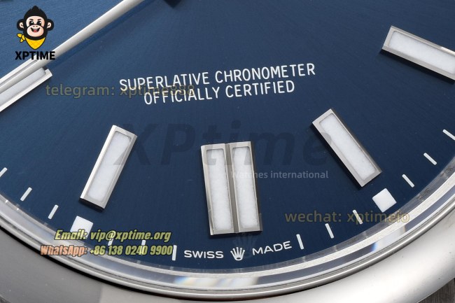 Oyster Perpetual 124300 41mm VSF Blue/Stick on SS/SS Bracelet VS3230 Super Clone Oyster Perpetual 124300 41mm VSF Blue/Stick on SS/SS Bracelet VS3230 Super Clone