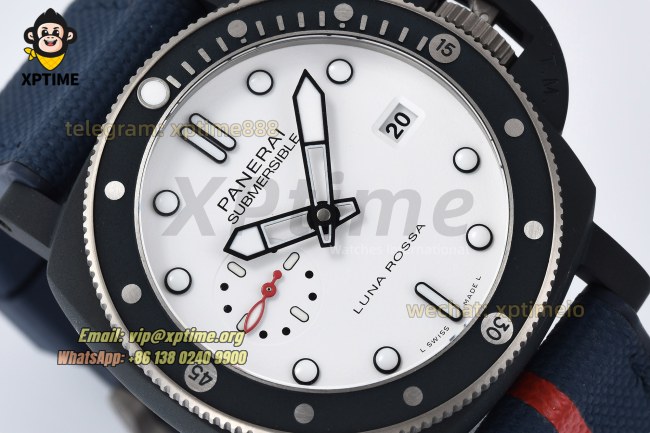 Submersible Luna Rossa PAM1543 44mm VSF White/Dot on TI/RU Strap P900 Super Clone Submersible Luna Rossa PAM1543 44mm VSF White/Dot on TI/RU Strap P900 Super Clone