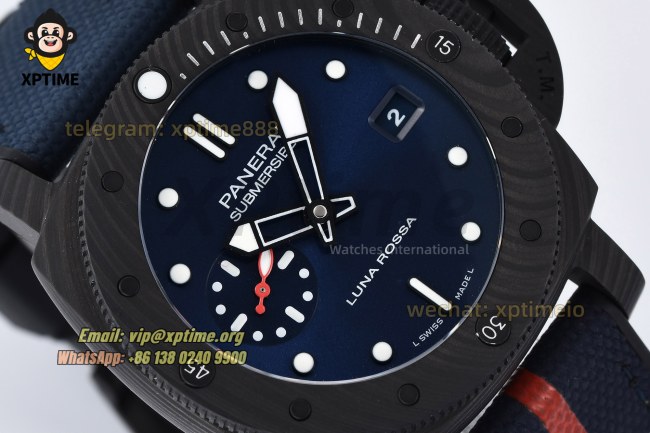 Submersible Luna Rossa PAM1563 42mm VSF Blue/Dot on Carbon/NY Strap P900 Super Clone Submersible Luna Rossa PAM1563 42mm VSF Blue/Dot on Carbon/NY Strap P900 Super Clone