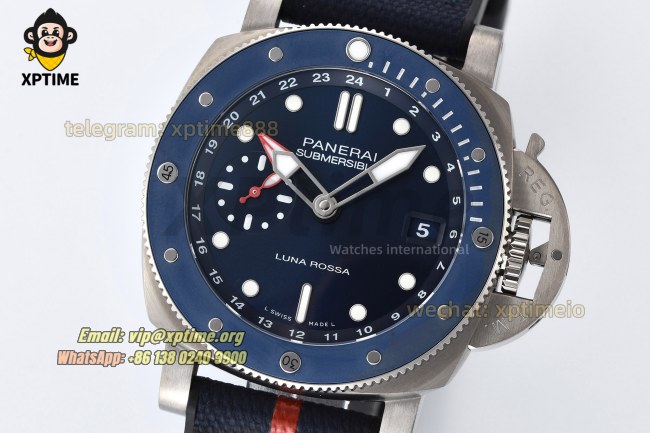Submersible Luna Rossa GMT PAM1507 42mm VSF Blue/Dot on SS/RU Strap P900 Super Clone Submersible Luna Rossa GMT PAM1507 42mm VSF Blue/Dot on SS/RU Strap P900 Super Clone